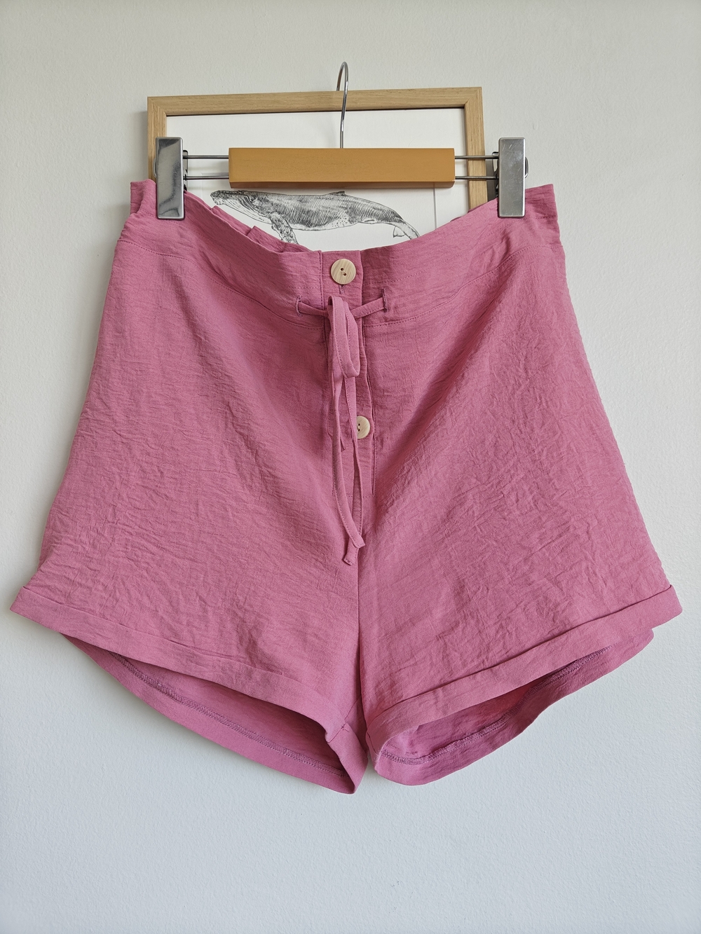 Molly Bracken Rose Pink High-Waist Resort Tie-Front Shorts